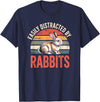 Cute Rabbit Lover Bunny Graphic T-Shirt in Navy Blue