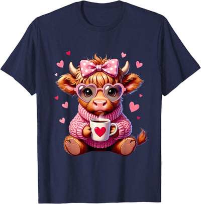 Highland Cow Cute Adorable Girl T-Shirt