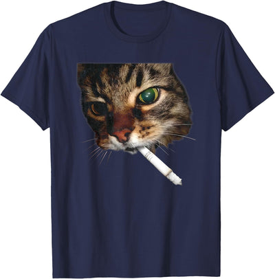 Funny Cat Smoking Vintage Meme Women Men Cat Lover Funny Cat Smoking Vintage Grunge Meme Women Men Cat Lover T-Shirt