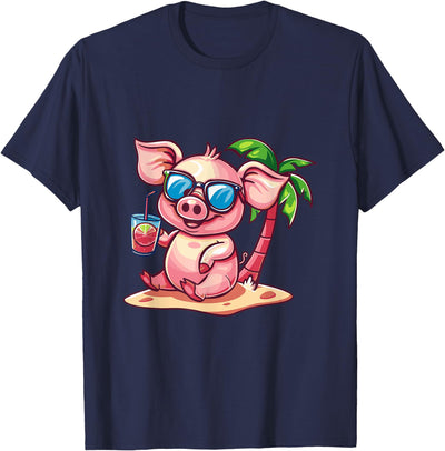 Party Pig Palm Trees Summer Vacation T-Shirt