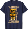 June 1971 55th Birthday Gifts for Men Women 55 Year Old June 1971 Teddy Bear 55th Birthday Men Women T-Shirt - Navy Blue
