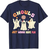 Groovy Ghosts Just Wanna Have Fun Funny Halloween T-Shirt - Navy Blue