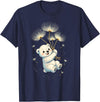 Blueberry Clothing Baby Polar Bear Floating On Dandelion Seeds T-Shirt - Navy Blue