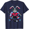 Funny Rabbit Hockey Bunny Easter Men Boy Kid Youth T-Shirt in Navy Blue