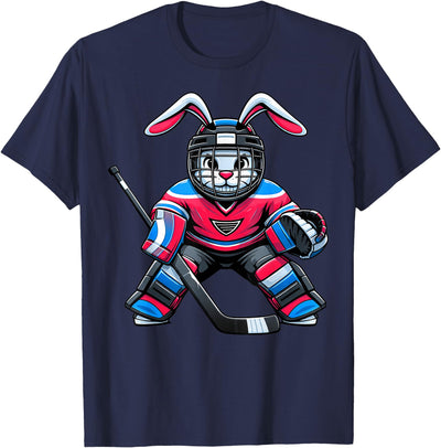 Rabbit Mascot Hockey Player T-Shirt