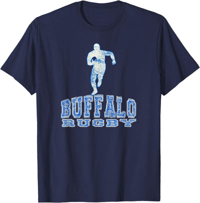 Cow Vintage Buffalo Rugby with Rugby Player T-Shirt
