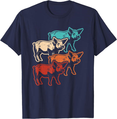 Retro Pig Vintage Pig Lover Farmer Men Women T-Shirt