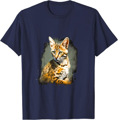 Savanna Cat Mom Dad Cats Breeder Pet Lovers Savanna Cat Lover Kitten Savanna Cats Owner Watercolor T-Shirt for Men Women Kids