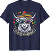 Cinco De Mayo Fiesta Moo Tees Vintage Highland Cow Cinco De Mayo Funny Retro Fiesta Design T-Shirt - Navy Blue