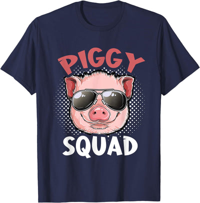 Piggy Squad Funny Cool Pigs Lover Pink Animal T-Shirt