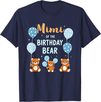 Birthday Bear Grandma Mimi Of The Birthday Boy T-Shirt