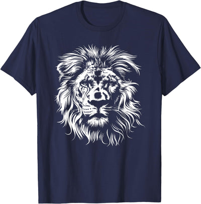 lion. Kids Unisex Black Lion Graphic Modern V-Neck T-Shirt