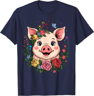 Cute Pig Lover Art for Women Girls Unique Piggy Related T-Shirt