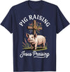 Faith Christian Religious Pig Farming Hog Farmer Pig Raising Jesus Praising T-Shirt - Navy Blue