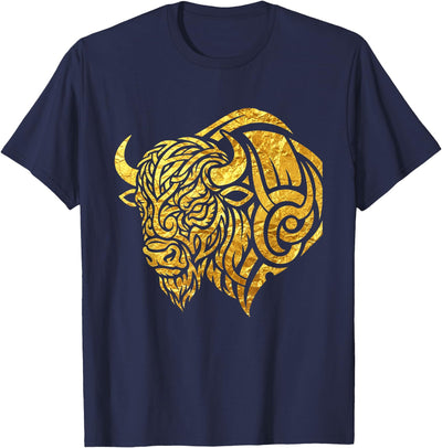 Cow Sacred Buffalo Golden Tribal Bison Artwork T-Shirt