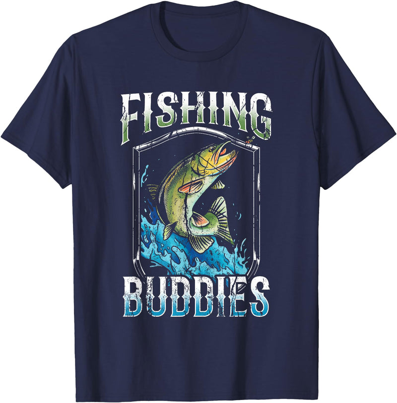Fishing Buddy Fish Favorite Friends Fishing Buddies Fisher Buddy Fisherman T-Shirt - Navy Blue