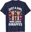 Giraffe Gift For Giraffe Lover Accessories & Stuff Cute Giraffe Art for Women Girls Giraffe Print Giraffe Lover T-Shirt - Navy Blue