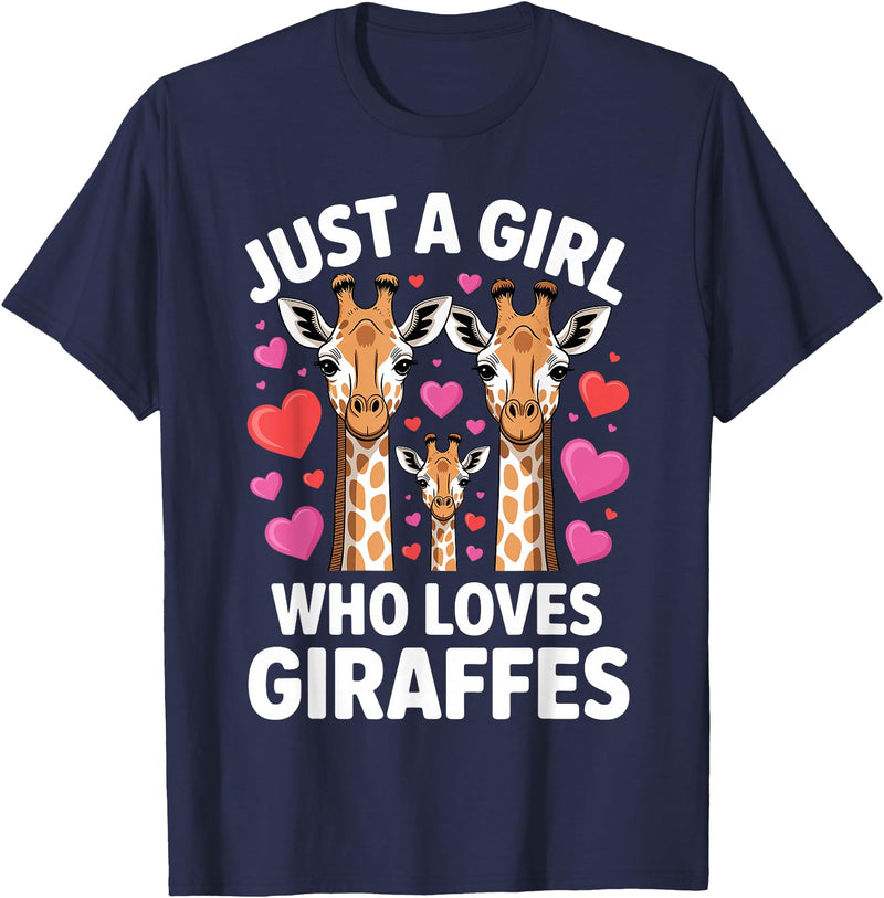 Giraffe Gift For Giraffe Lover Accessories & Stuff Cute Giraffe Art for Women Girls Giraffe Print Giraffe Lover T-Shirt - Navy Blue