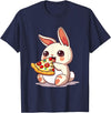 Funny Bunny Rabbit Eating Pizza Graphic T-Shirt in Navy Blue