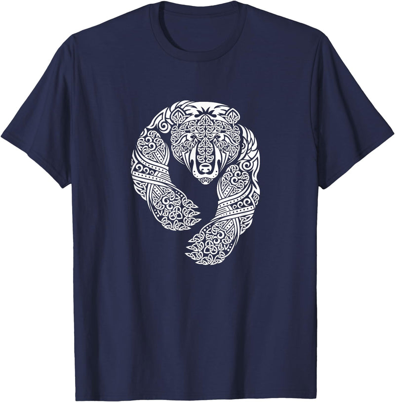 CELTIC KNOTWORK TRIBAL TATTOO BEAR TEES CELTIC KNOTWORK TRIBAL TATTOO BEAR T-SHIRT T-Shirt - Navy Blue