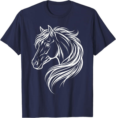 Horse Silhouette Farm Animal Graphic Horses Cute Horse Silhouette Art Equestrian Farm Animal Horse Lover T-Shirt