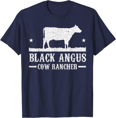 Black Angus Cow Cattle Rancher Farmer T-Shirt