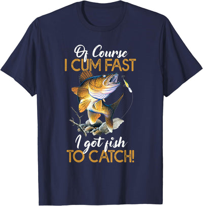 Funny Shirt "Natürlich ich komme schnell Ich habe Fische zum Fangen" [German Language] T-Shirt