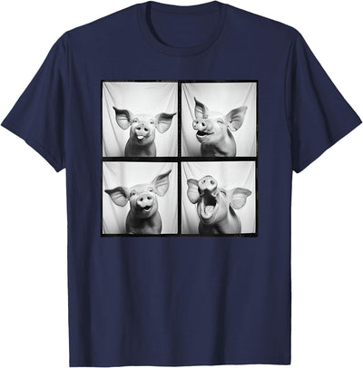 Happy Pig Face Portrait Hog Farmer Funny Farm Animal T-Shirt