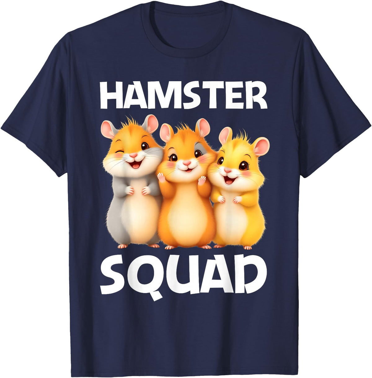 Cute Hamster Design for Men Women Kids Dwarf Hamster Lovers T-Shirt - Navy Blue