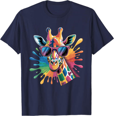 Giraffe Sunglasses Funny Giraffe Lover Safari Animal Animal T-Shirt