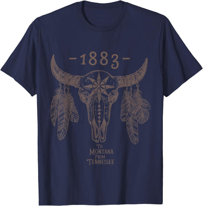 Boho Cow Skull Cute Country Western Yellowstone T-Shirt