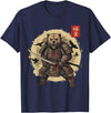 Anime Shirts For Men Women Kids Gifts Samurai Bear Shirt Warrior Vintage Graphic Japanese Men T-Shirt - Navy Blue