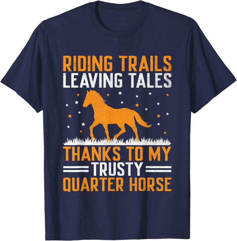 American Quarter Horse Riding Racing Horses American Quarter Horse Owner Horse Riding Horses Racing T-Shirt - Navy Blue