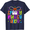 Coquette Halloween Nurse Aide Ghost Spooky Nurse Aide Halloween Nursing Aide Preppy T-Shirt - Navy Blue
