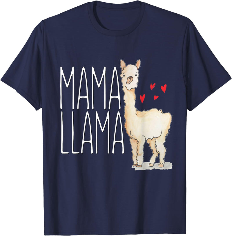 Llama Family Tees NYC Mama Llama Gift Funny Matching Family Tribe Mom Mommy Mum T-Shirt - Navy Blue