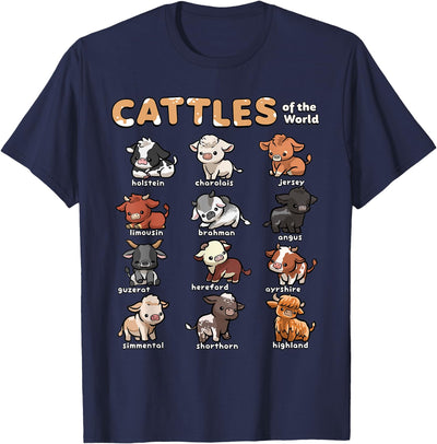 Wowsome Cattles Animals of the World Cattle Farmer Rancher T-Shirt