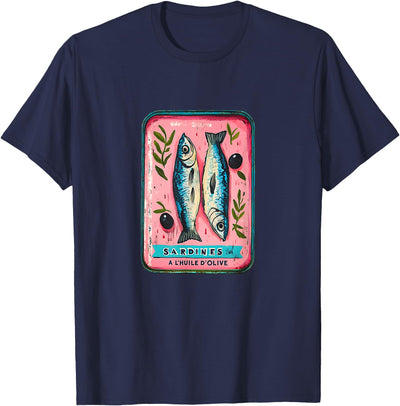 Sardines Fish Tin Womens Salty Summer Fisherman Cute Top T-Shirt