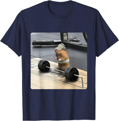 Hamster Deadlift Training Funny Cute Rat Weightlifting Meme T-Shirt