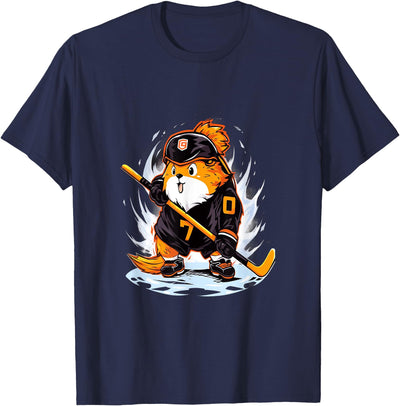 Guinea Pig Ice Hockey Player Hockey Stick Goalie T-Shirt