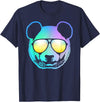 Panda Shirts Panda Neon Bear Face T-Shirt T-Shirt - Navy Blue