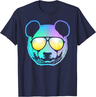 Panda Neon Bear Face T-Shirt