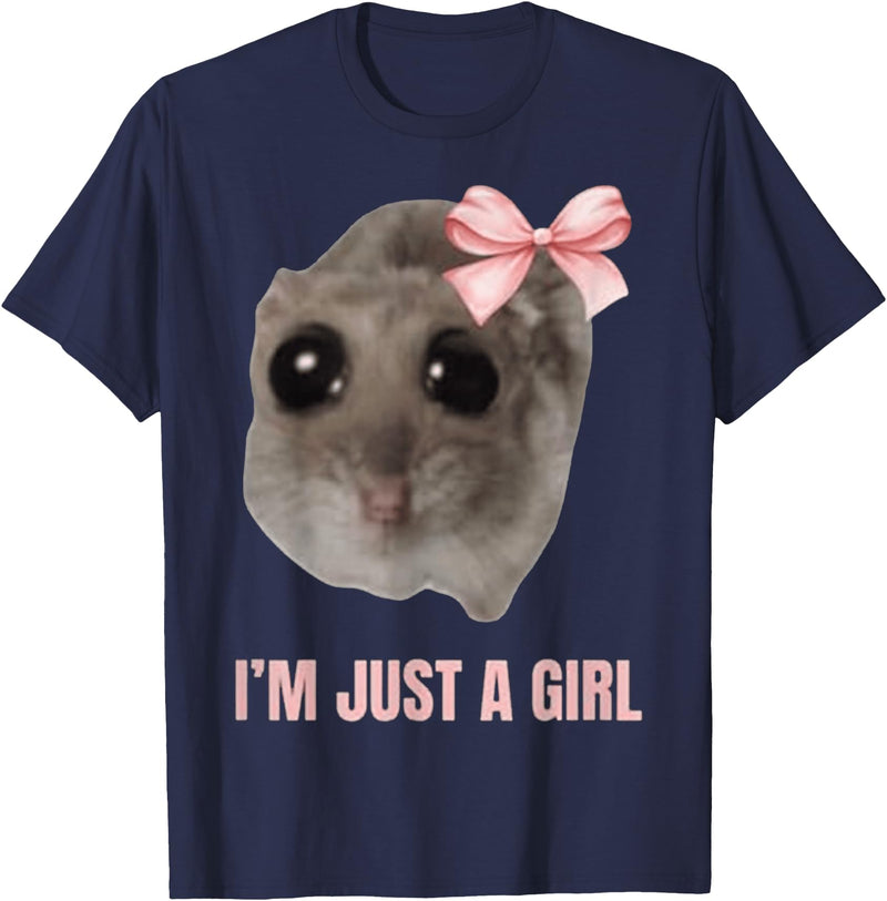 I'm Just a Girl Hamster FUNNY T-Shirt - Navy Blue