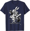 Cartoon Easter Bunny Alice in Wonderland - White Rabbit T-Shirt in Navy Blue