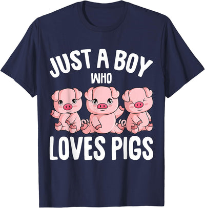 Just A Boy Who Loves Pigs Kids Boys T-Shirt