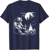 Camping Grizzly Bear Camping Bear Drinking Beer Hiking Nature Funny Grizzly Bear T-Shirt - Navy Blue