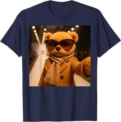 Teddy Bear Fashion Runway Selfie Catwalk Stylish Girls Women T-Shirt