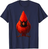 I just really like animals Angry Cardinal Artwork Red Bird Nature Wildlife Graphic T-Shirt - Navy Blue