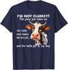 Funny Cow I'm Not Clumsy The Floor Tee Shirt Cow I'm Not Clumsy The Floor Just Hates Me The Table T-Shirt - Navy Blue