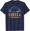 Eureka Montana Wild West Eureka Montana MT Big Sky Country Bear & Mountains T-Shirt - Navy Blue