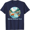 Fun National Parks Alaska Katmai National Park Alaska Brooks Falls Salmon Bears T-Shirt - Navy Blue